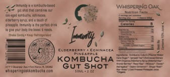 Immunity Kombucha Gut Shot: Elderberry, Echinacea, Pineapple
